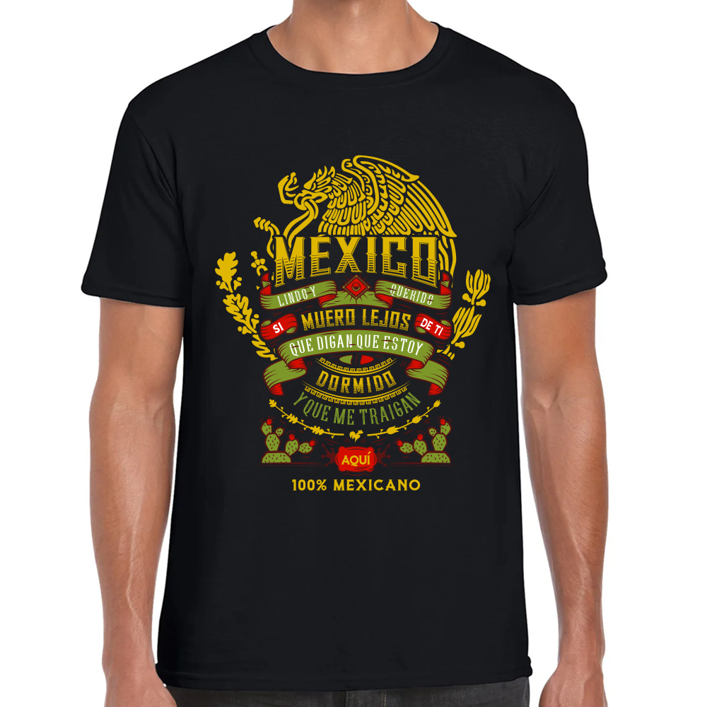 Playera Fiestas Patrias México 100 Mexicano Algodón Premium #0001785