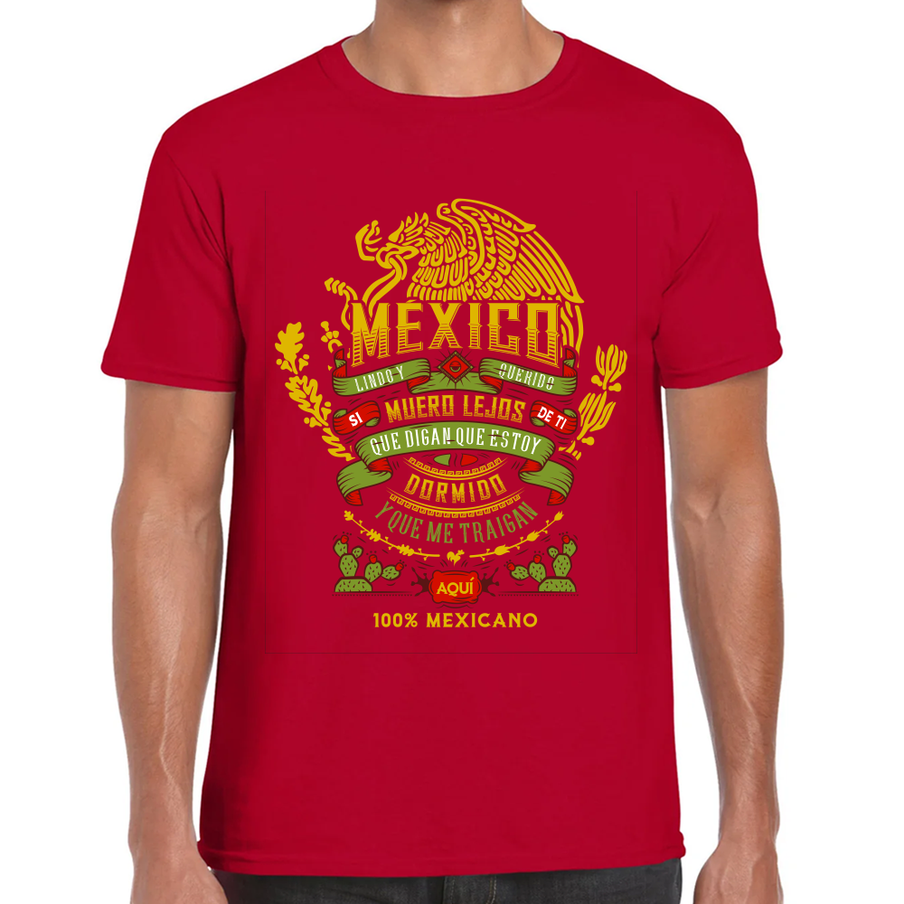 Playera Fiestas Patrias México 100 Mexicano Algodón Premium #0001785
