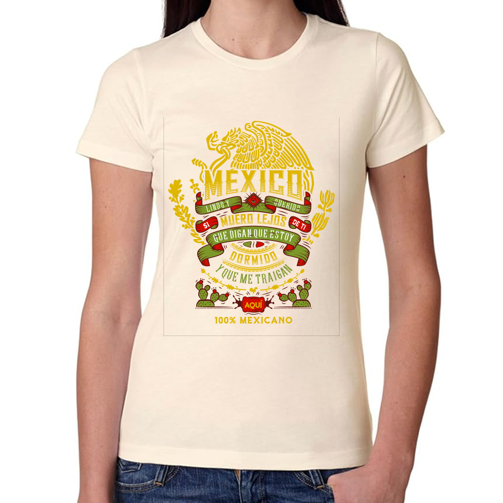 Playera Fiestas Patrias México 100 Mexicano Algodón Premium #0001785