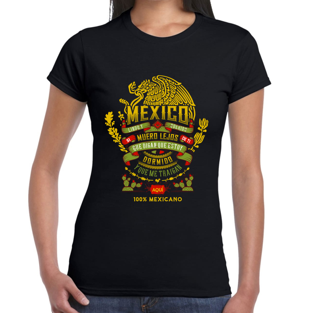 Playera Fiestas Patrias México 100 Mexicano Algodón Premium #0001785