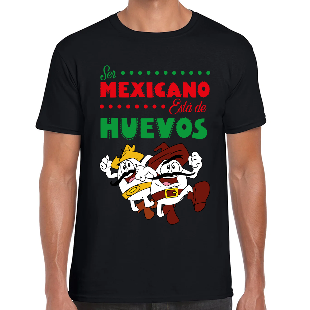 Playera Fiestas Patrias Ser Mexicano de Huevos #0001794