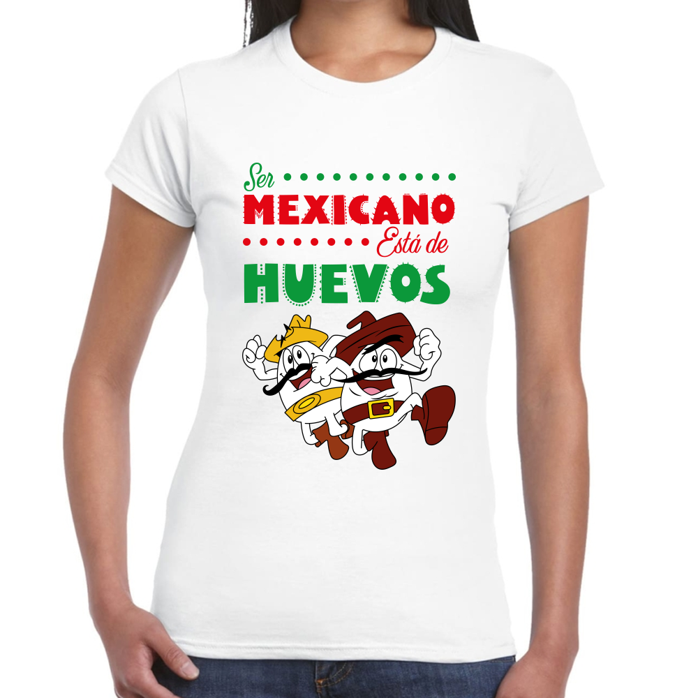 Playera Fiestas Patrias Ser Mexicano de Huevos #0001794