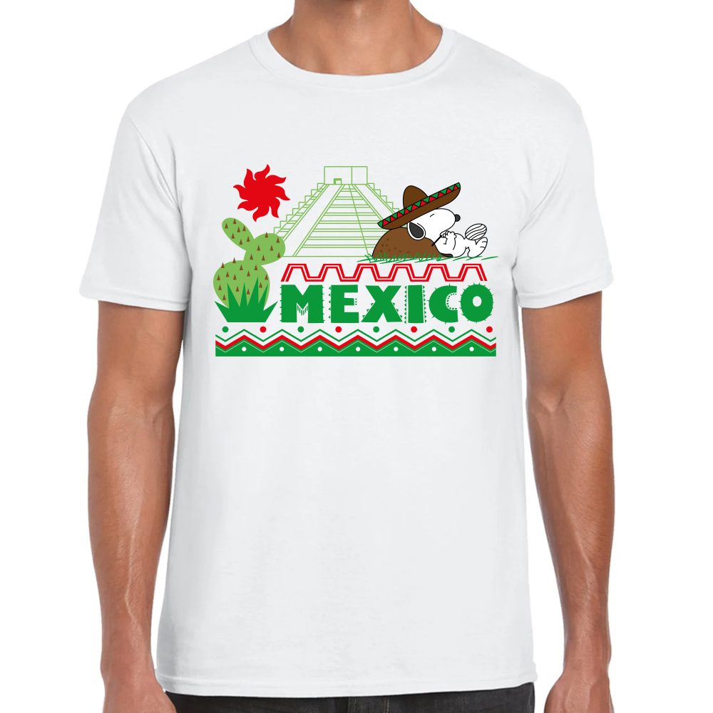 Playera Fiestas Patrias Snoopy Mexicano Algodón Premium #0001795