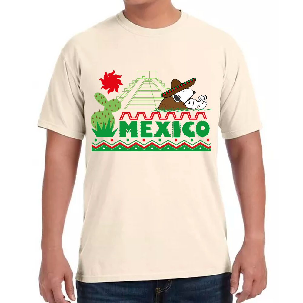 Playera Fiestas Patrias Snoopy Mexicano Algodón Premium #0001795