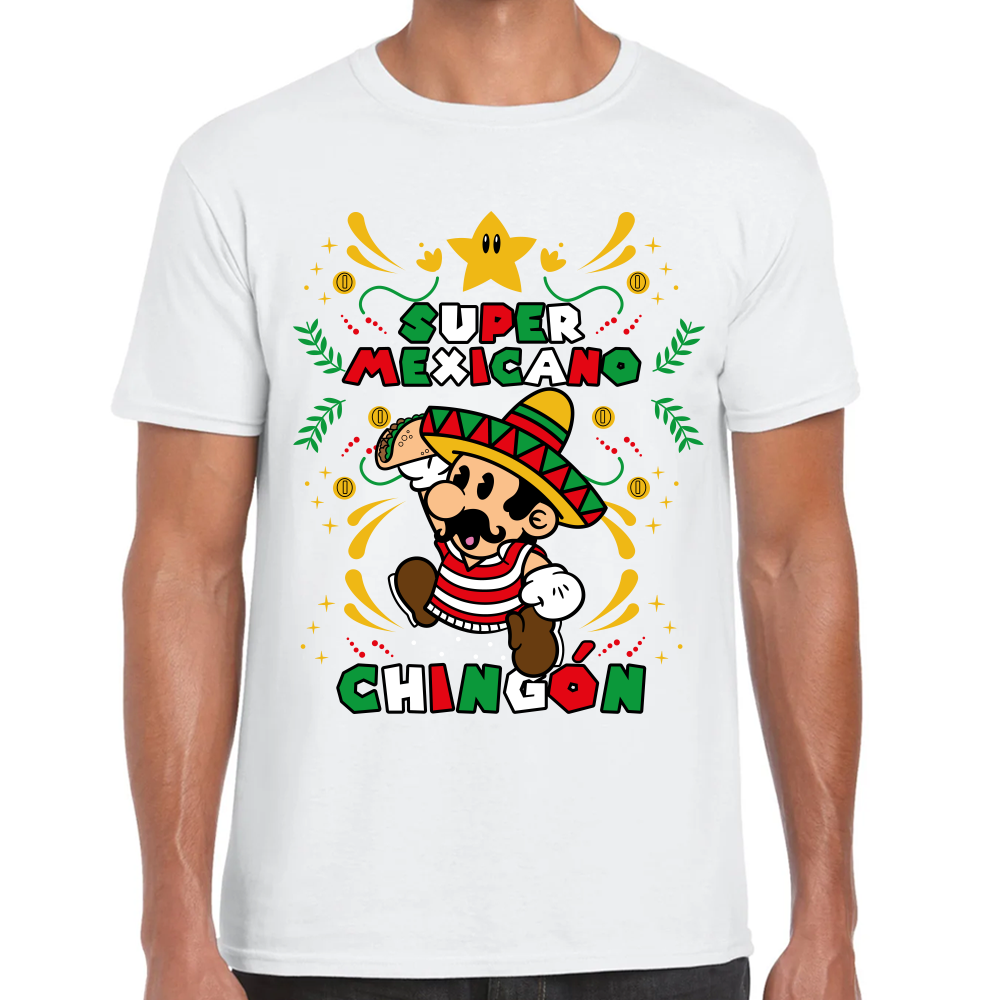 Playera Fiestas Patrias Super Mario Mexicano #0001796