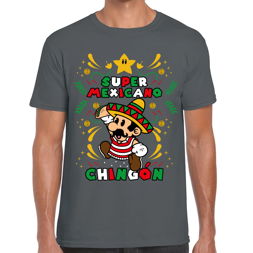 Playera Fiestas Patrias Super Mario Mexicano #0001796