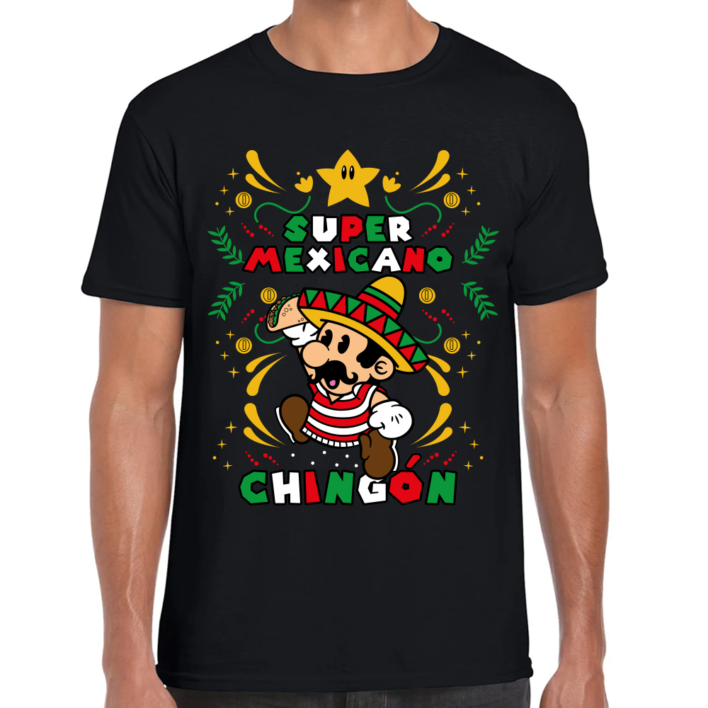 Playera Fiestas Patrias Super Mario Mexicano #0001796