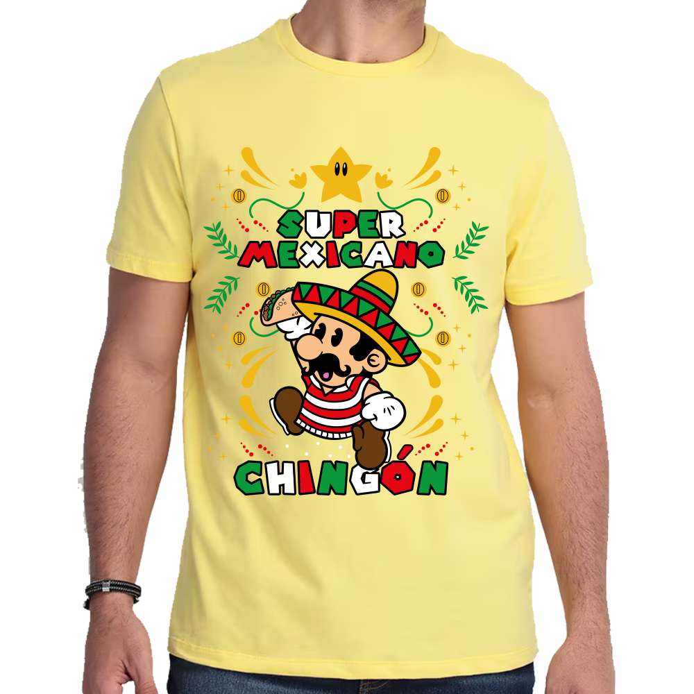Playera Fiestas Patrias Super Mario Mexicano #0001796