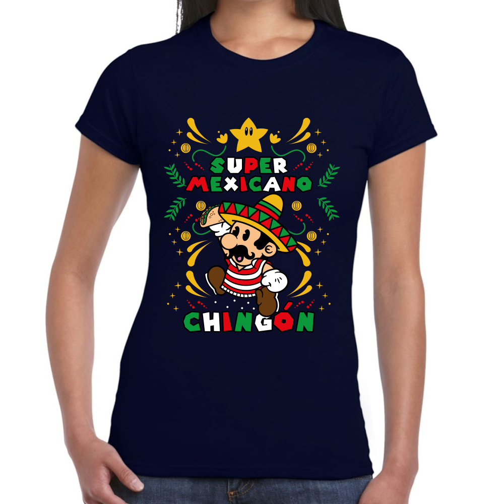 Playera Fiestas Patrias Super Mario Mexicano #0001796