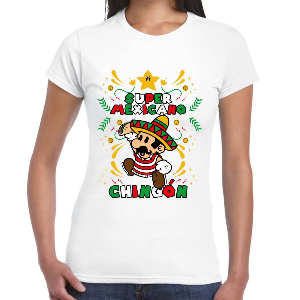 Playera Fiestas Patrias Super Mario Mexicano #0001796