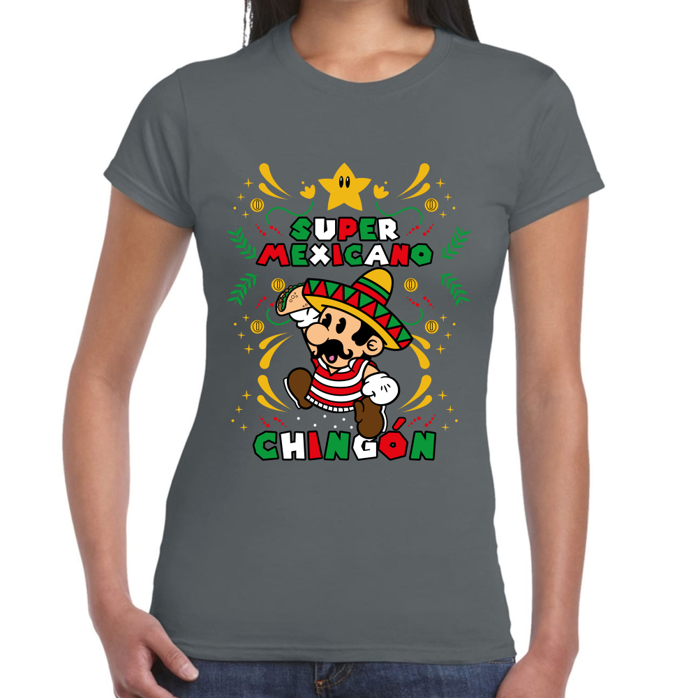 Playera Fiestas Patrias Super Mario Mexicano #0001796