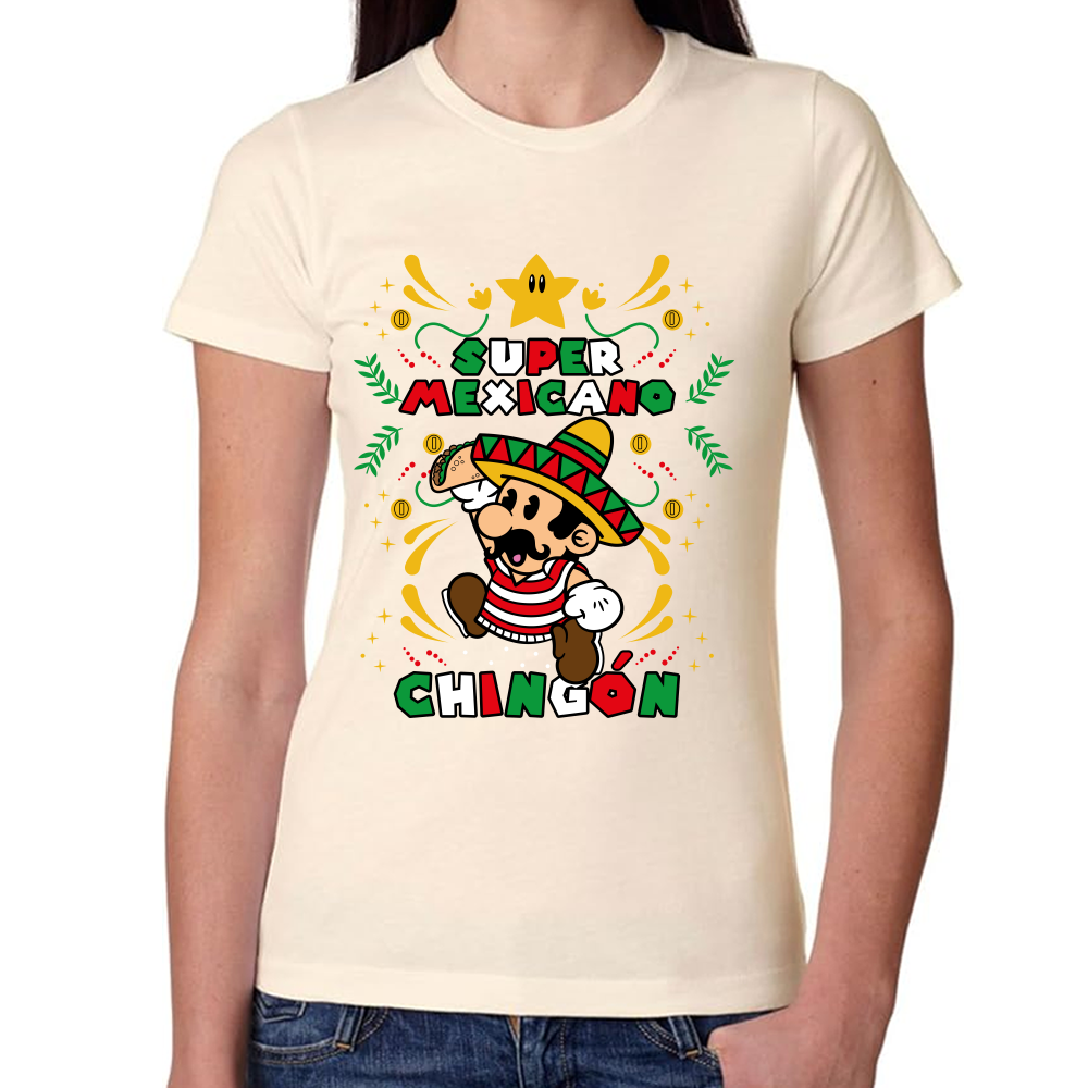 Playera Fiestas Patrias Super Mario Mexicano #0001796