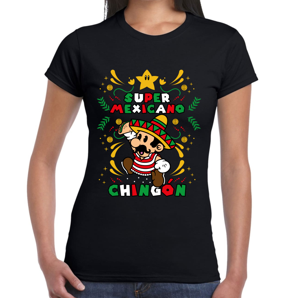 Playera Fiestas Patrias Super Mario Mexicano #0001796
