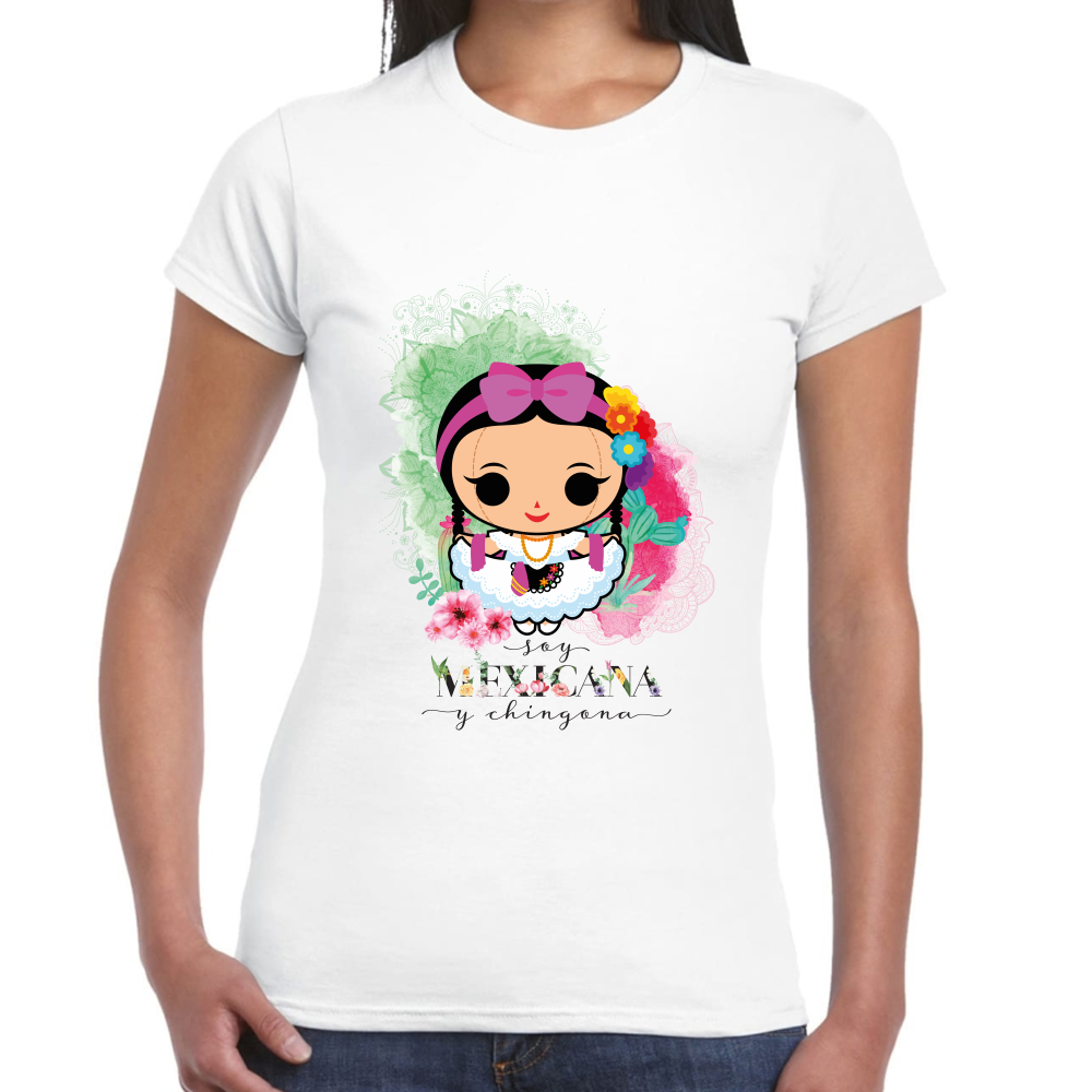 Playera Fiestas Patrias Mexicana y Chingona Algodón #0001807