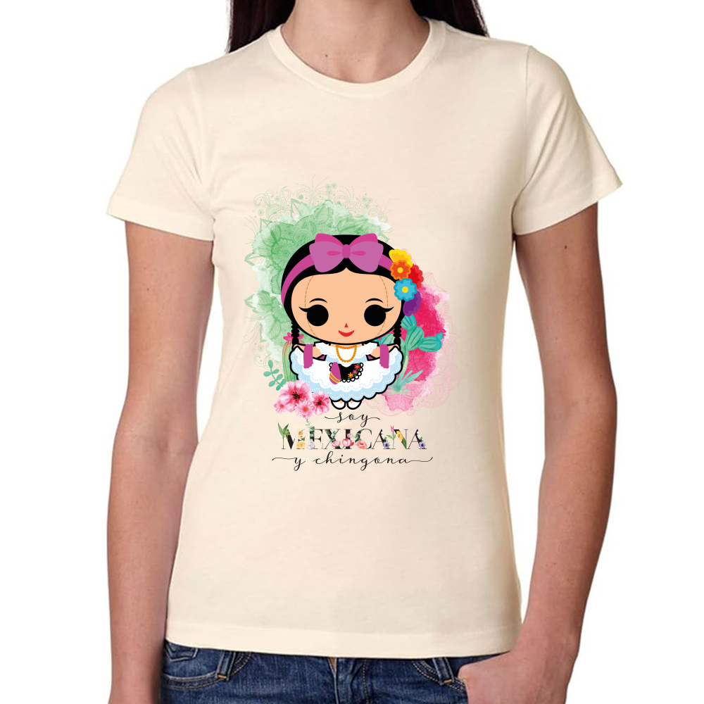 Playera Fiestas Patrias Mexicana y Chingona Algodón #0001807