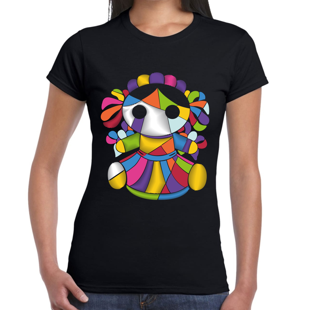 Playera Fiestas Patrias Muñeca Mexicana Algodón  #0001808