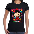 Playera Fiestas Patrias Muñeca Mexicana Algodón Premium #0001810