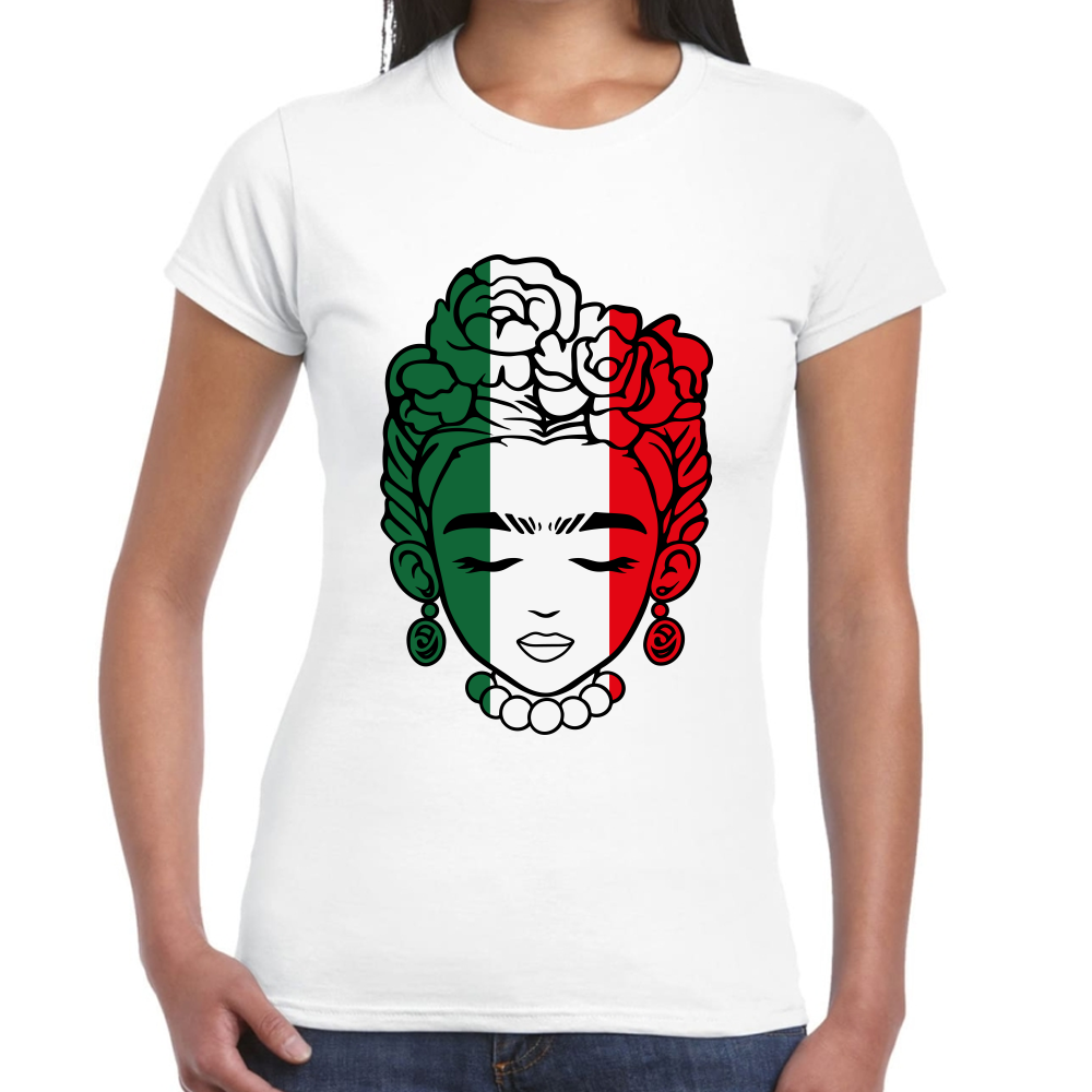 Playera Fiestas Patrias Mujer Mexicana Algodón Premium #0001811