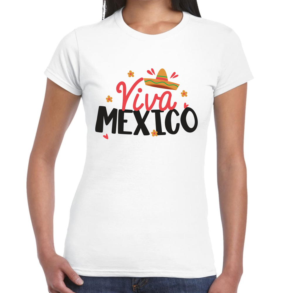 Playera Fiestas Mexicanas Viva México Algodón Premium #0001814