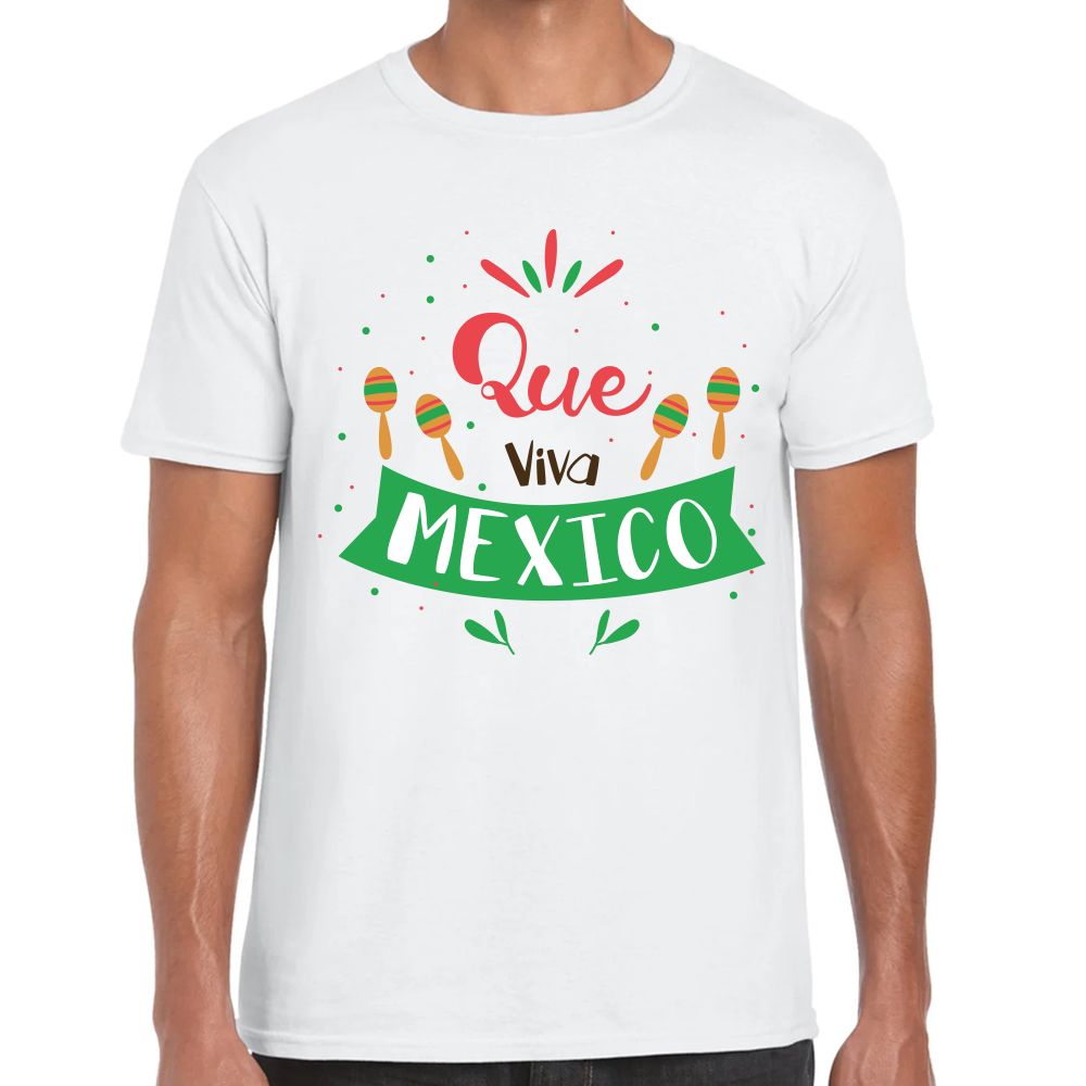 Playera Fiestas Patrias Que Viva México Algodón Premium #0001815