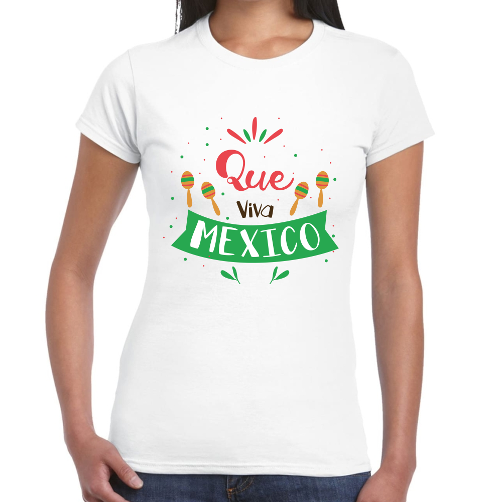 Playera Fiestas Patrias Que Viva México Algodón Premium #0001815 Imagen secundaria del producto