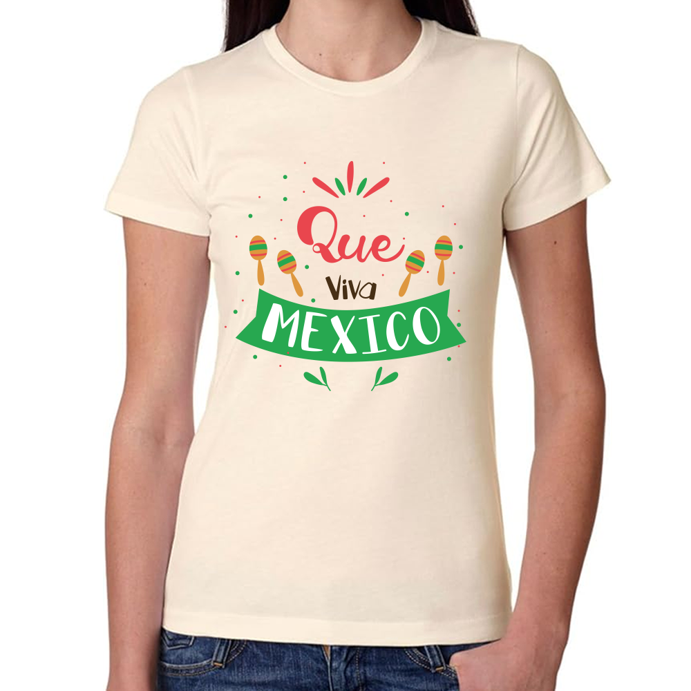 Playera Fiestas Patrias Que Viva México Algodón Premium #0001815