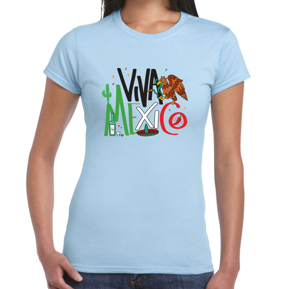 Playera Fiestas Patrias Viva México Algodón Premium #0001826