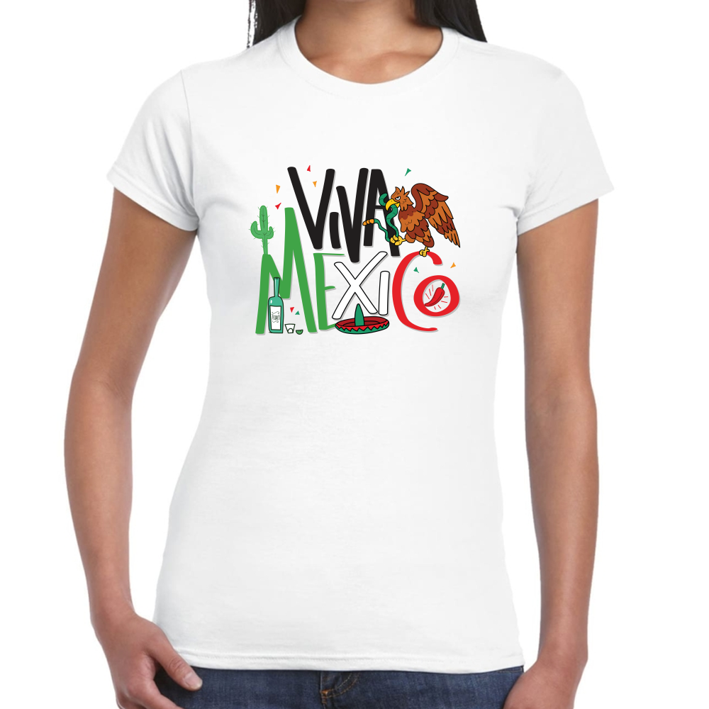 Playera Fiestas Patrias Viva México Algodón Premium #0001826