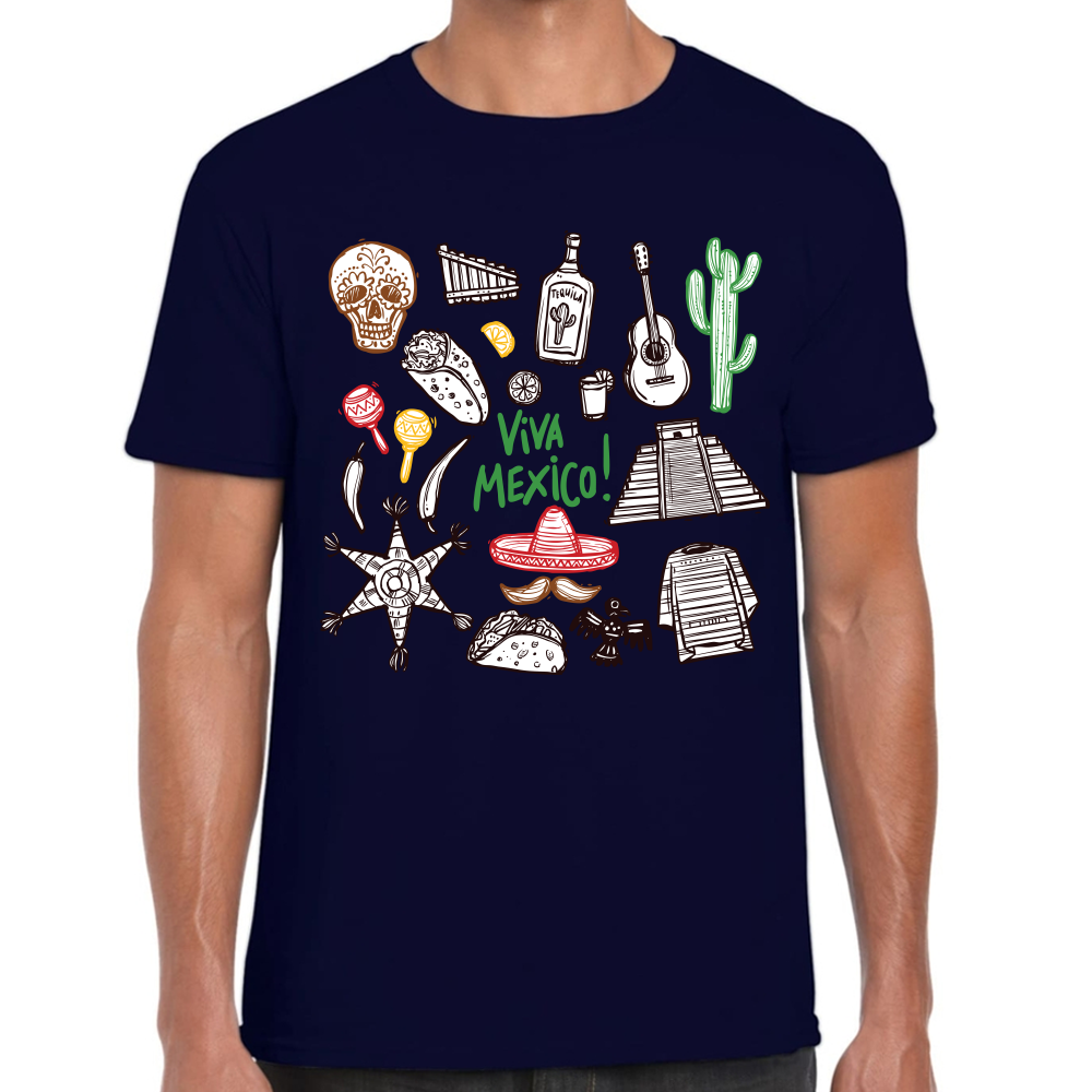 Playera Fiestas Patrias Viva México Algodón Premium #0001827