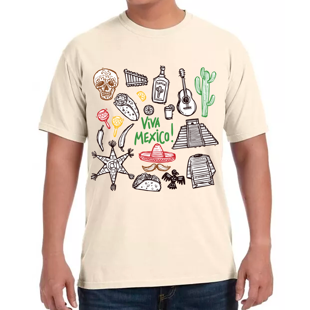 Playera Fiestas Patrias Viva México Algodón Premium #0001827
