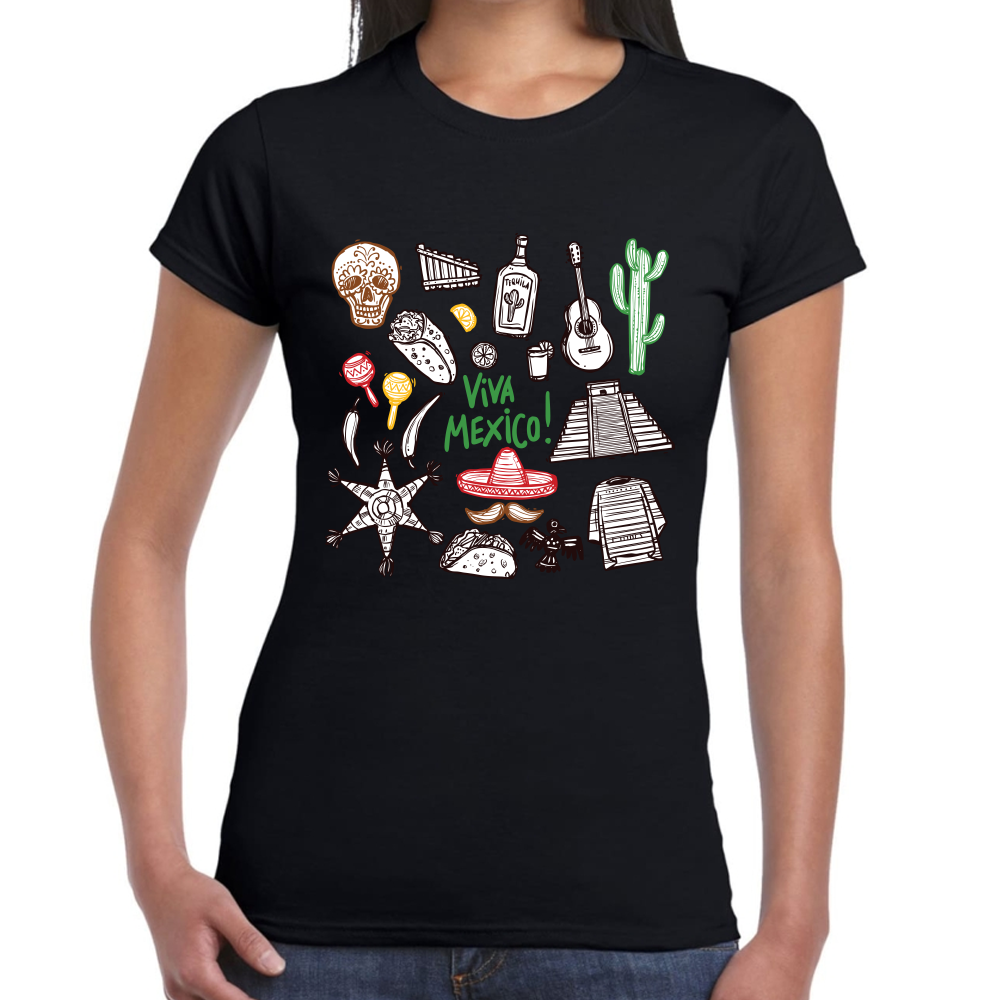 Playera Fiestas Patrias Viva México Algodón Premium #0001827