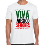 Playera Fiestas Patrias Viva México Señores Algodón Premium #0001832