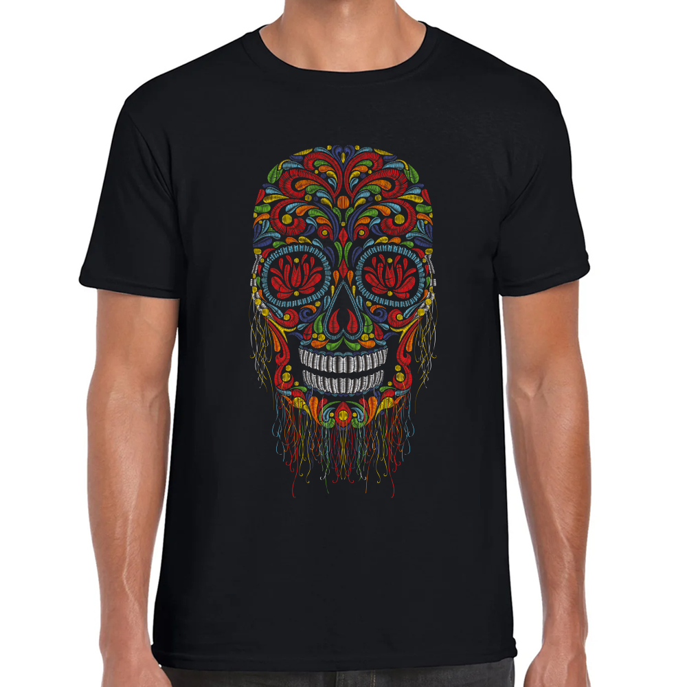 Playera Fiestas Patrias México Calavera Algodón Premium #0001836 Imagen principal del producto