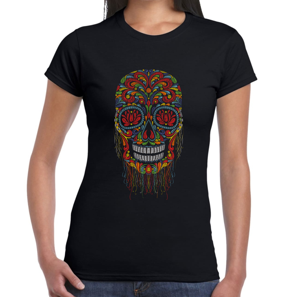 Playera Fiestas Patrias México Calavera Algodón Premium #0001836