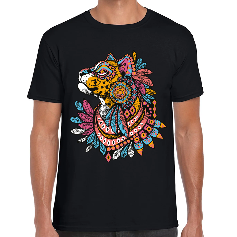 Playera Fiestas Patrias Felino Azteca Algodón Premium #0001840