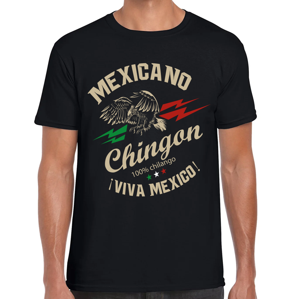 Playera Fiestas Patrias Mexicano Chingón Algodón Premium #0001846