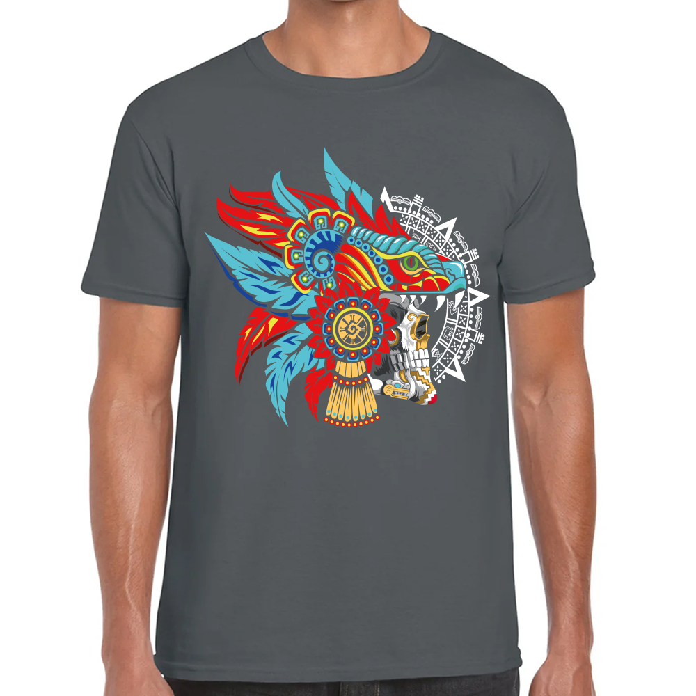 Playera Fiestas Patrias Calavera Azteca Algodón Premium #0001849