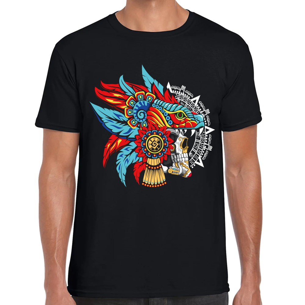 Playera Fiestas Patrias Calavera Azteca Algodón Premium #0001849