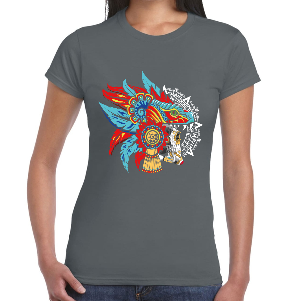 Playera Fiestas Patrias Calavera Azteca Algodón Premium #0001849