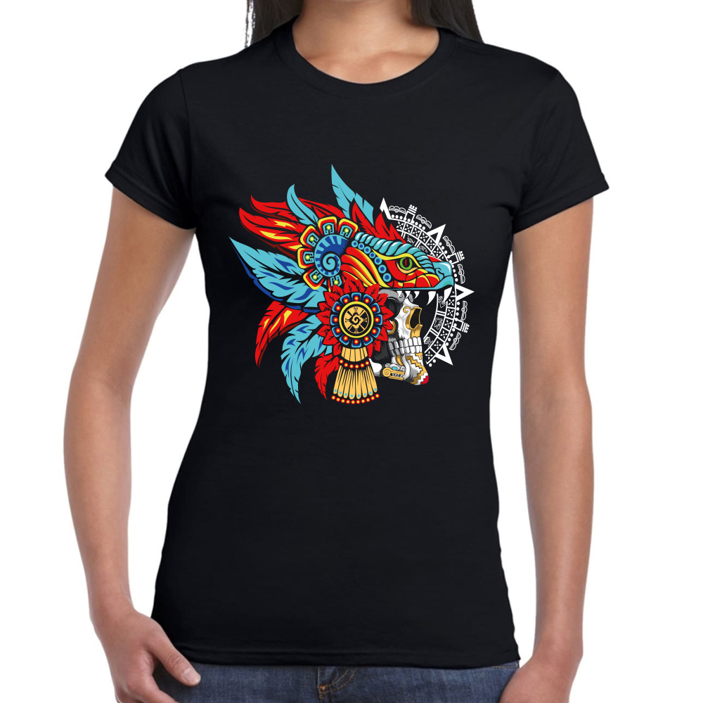 Playera Fiestas Patrias Calavera Azteca Algodón Premium #0001849 Imagen secundaria del producto