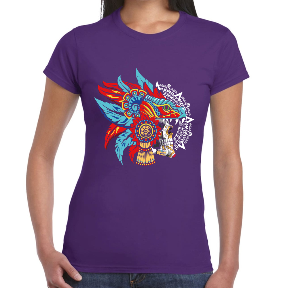 Playera Fiestas Patrias Calavera Azteca Algodón Premium #0001849