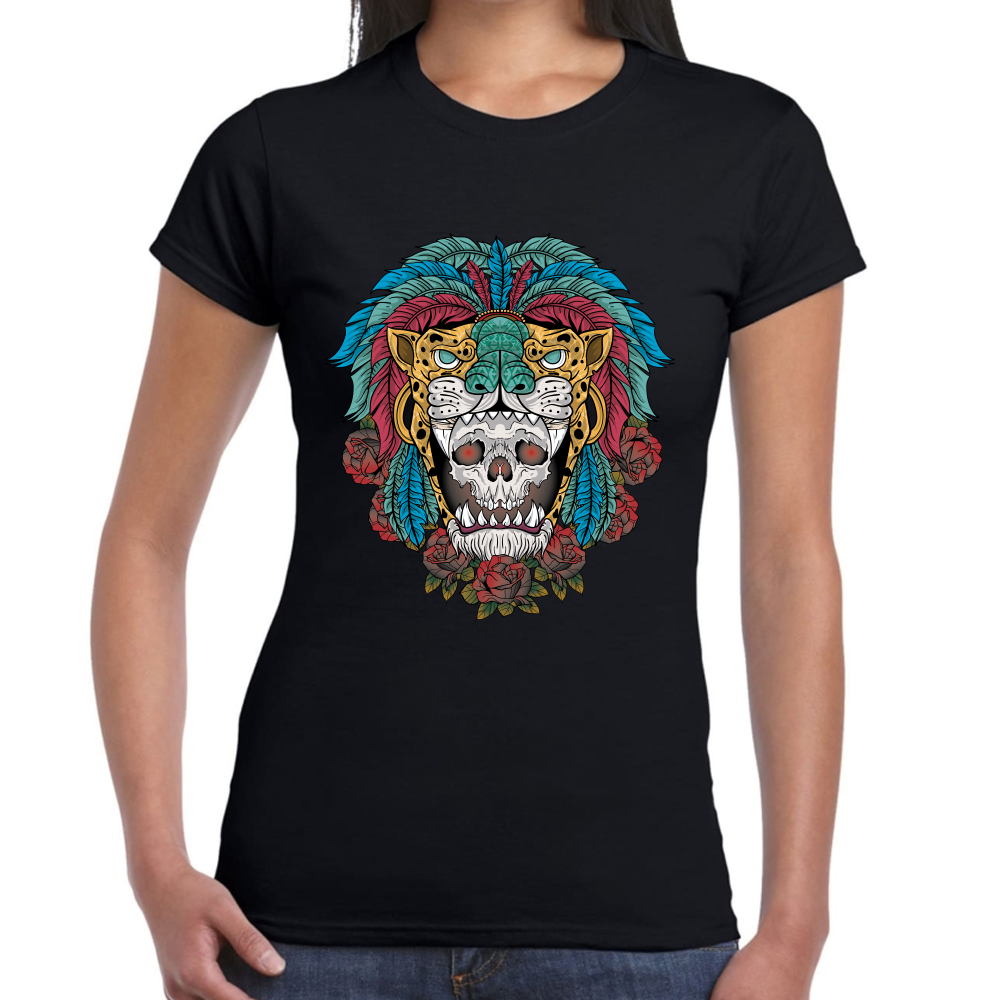 Playera Fiestas Patrias Calavera Felino Algodón Premium #0001851