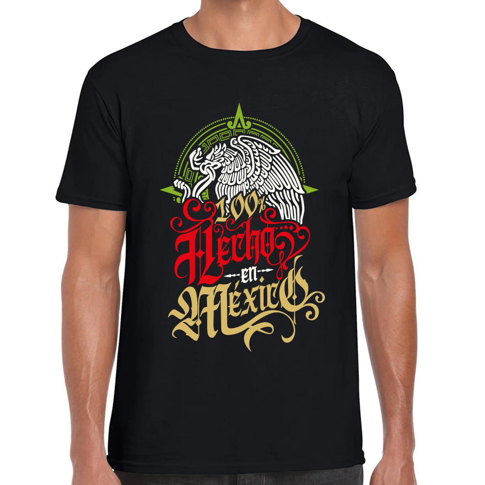 Playera Fiestas Patrias Hecho en México Algodón Premium #0001861 Imagen principal del producto