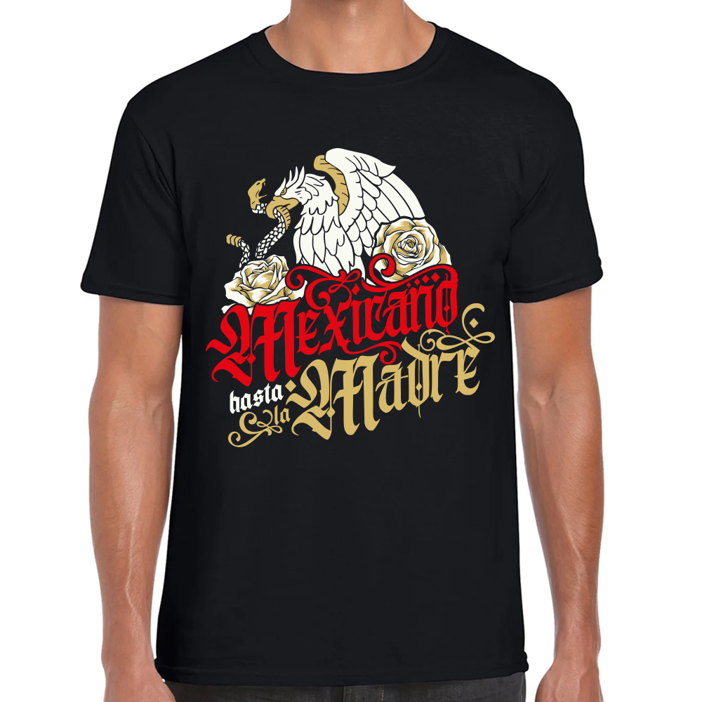 Playera Fiestas Patrias Mexicano Hasta la Madre Algodón Premium #0001862 Imagen principal del producto