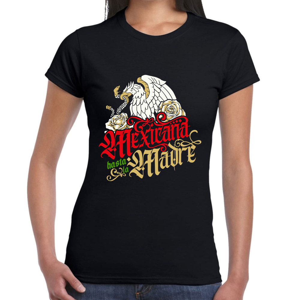Playera Fiestas Patrias Mexicana Hasta la Madre Algodón Premium #0001863 Imagen principal del producto
