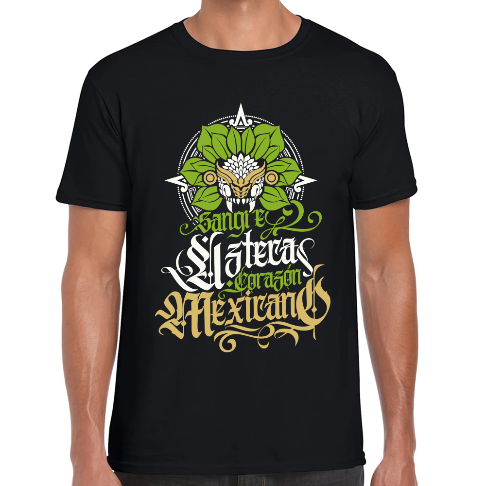 Playera Fiestas Patrias Sangre Azteca Algodón Premium #0001867 Imagen principal del producto