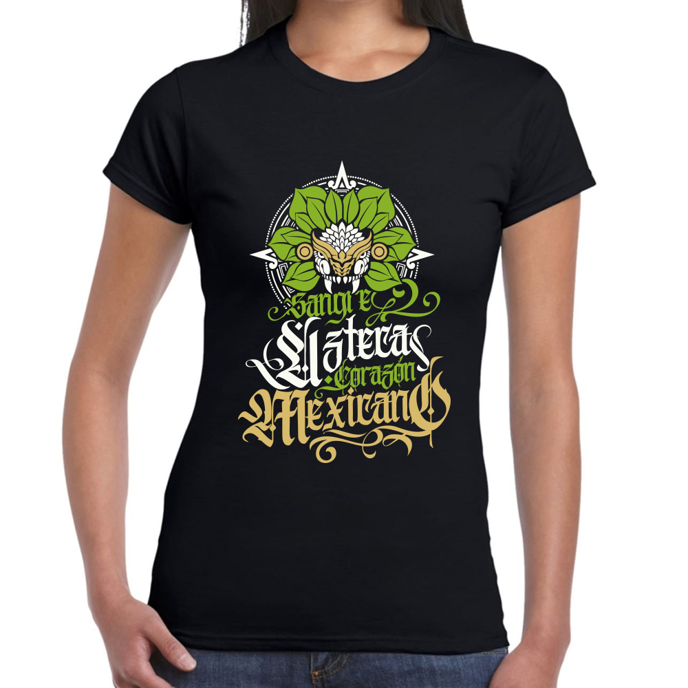 Playera Fiestas Patrias Sangre Azteca Algodón Premium #0001867