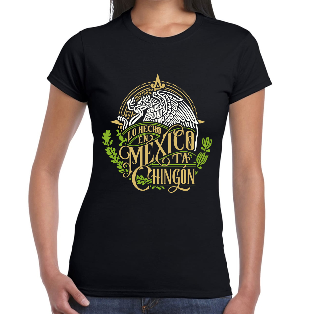 Playera Fiestas Patrias Hecho en México Algodón Premium #0001869