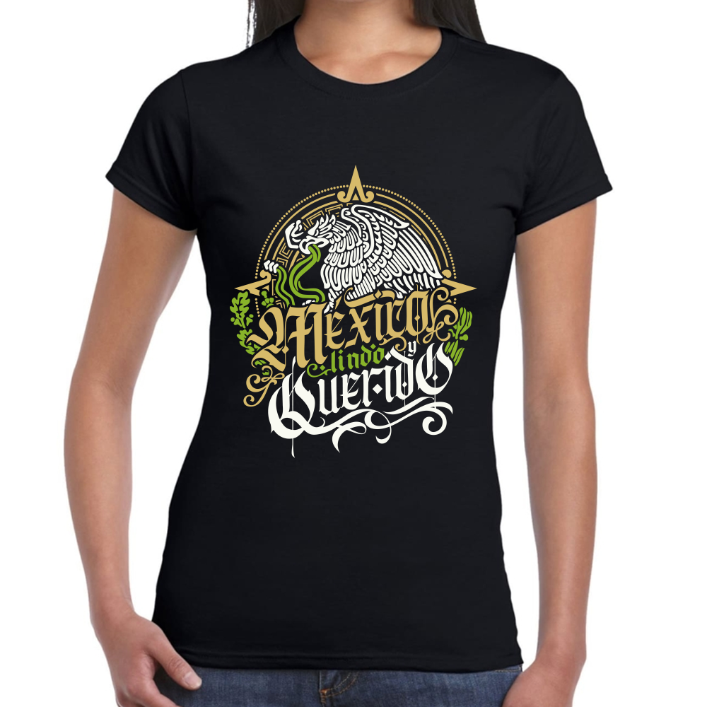 Playera Fiestas Patrias México Lindo y Querido Algodón Premium #0001871 Imagen secundaria del producto