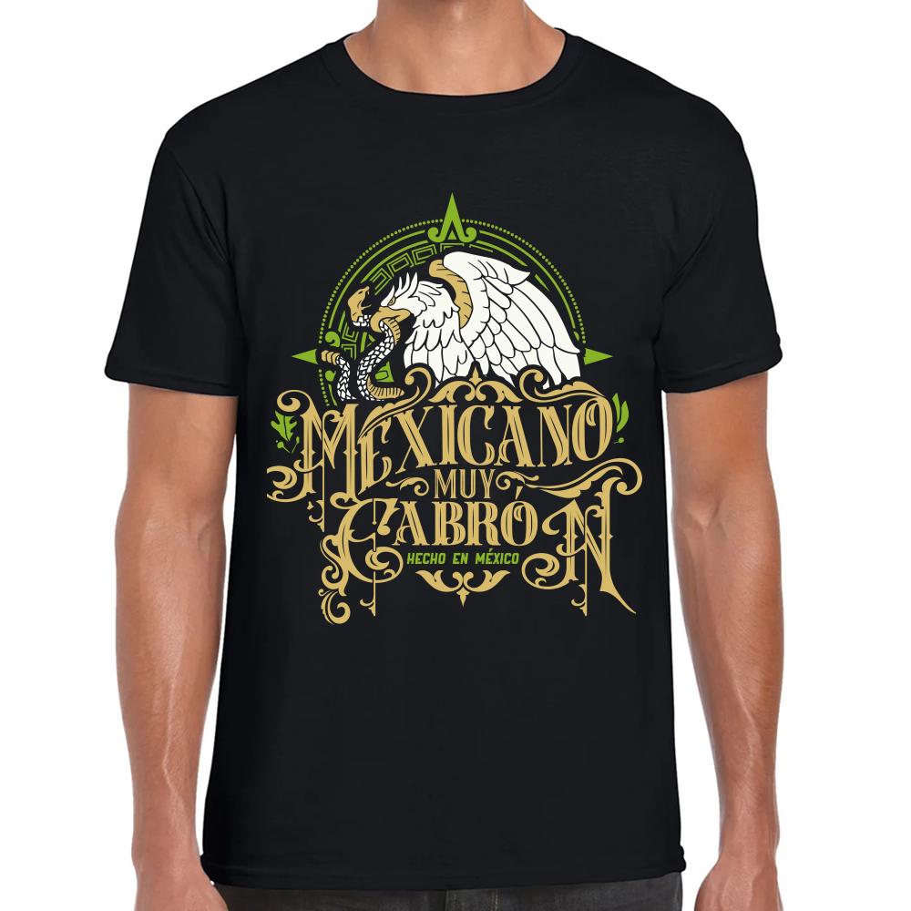 Playera Fiestas Patrias Mexicano Muy Cabrón Algodón Premium #0001873 Imagen principal del producto